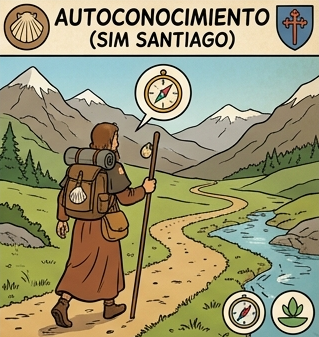 Sim Santiago — RPG de autoconocimiento en el Camino de Santiago